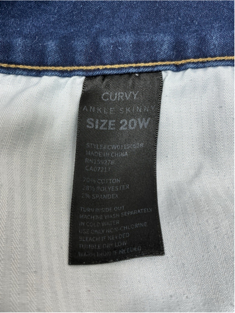 Woman’s Excellent Condition Copper Flash Blue Jeans Ankle Skinny 20W - Picture 4 of 7